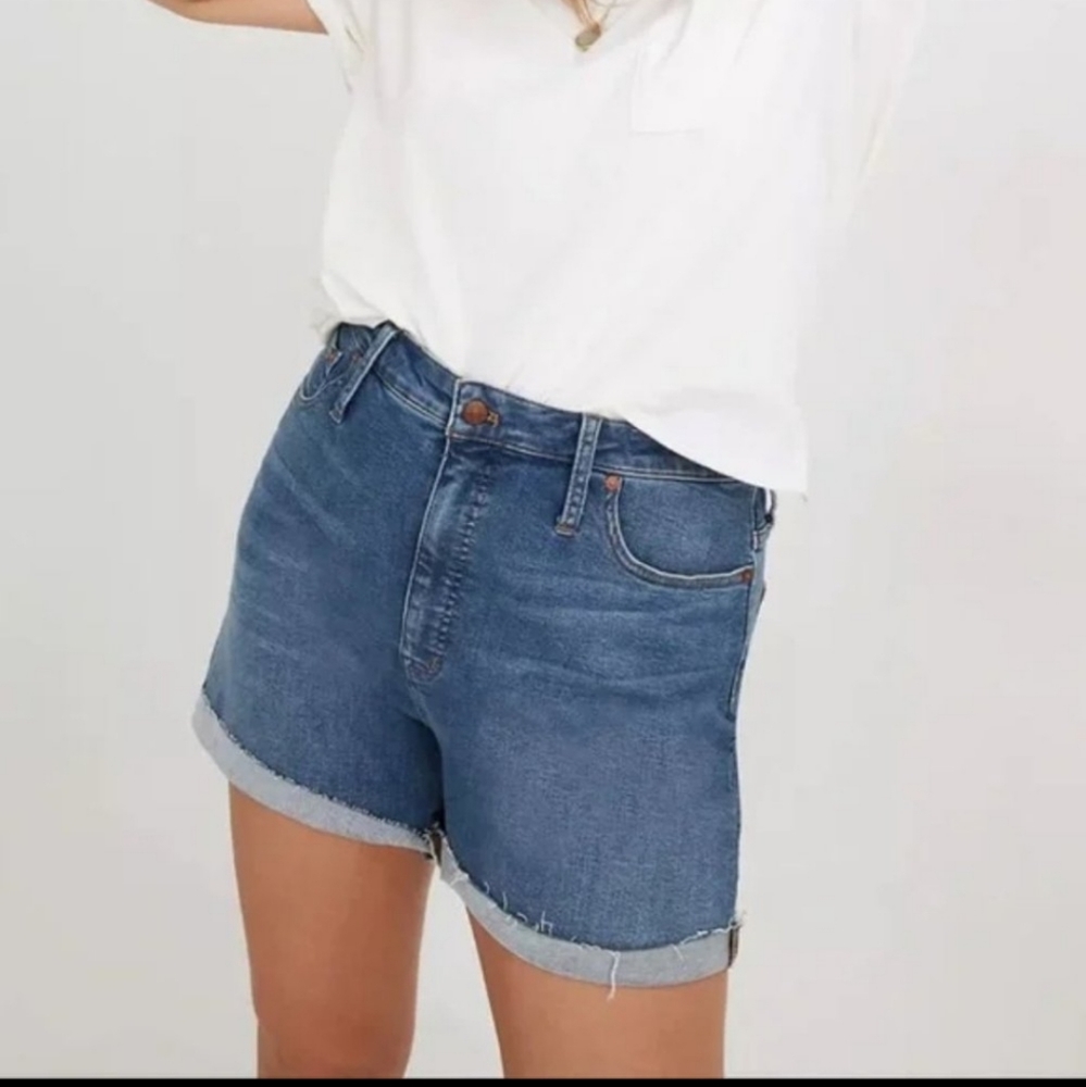 Madewell High Rise Distressed Denim Cut-Off Shorts Stretch Womens Sz 31